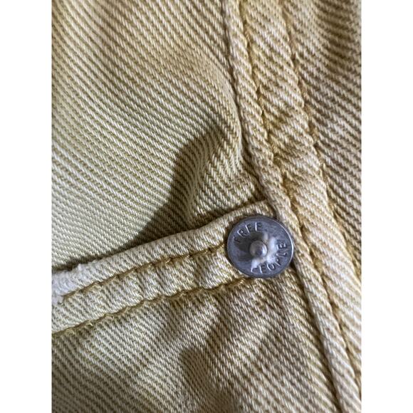 Free People Short Shorts Denim Women’s 27 Mustard Yellow Washed Distressed Fray - Picture 7 of 12